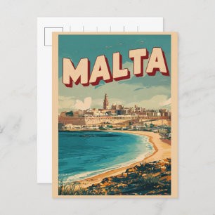 Vintage Valletta, Malta travel souvenirs and gifts Postcard