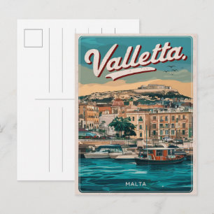 Vintage Valletta, Malta travel souvenirs and gifts Postcard