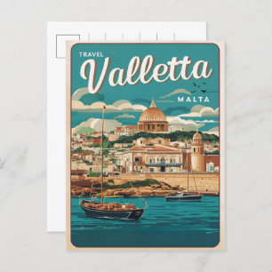 Vintage Valletta, Malta travel souvenirs and gifts Postcard