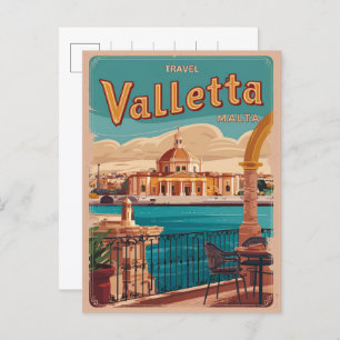 Vintage Valletta, Malta travel souvenirs and gifts Postcard