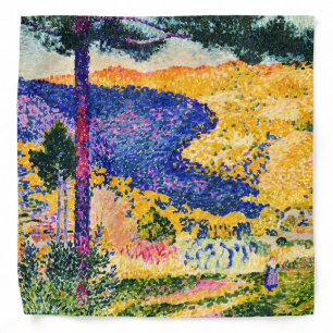 Vintage Valley with Fir painting Bandana