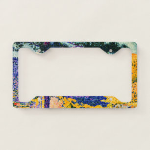 Vintage Valley with Fir painting License Plate Frame