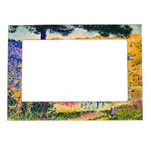 Vintage Valley with Fir painting Magnetic Frame