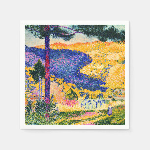 Vintage Valley with Fir painting Napkins