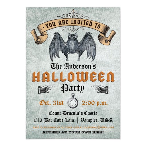 Bat Invitations For Halloween 6