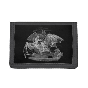 Vintage Vampire Bat Personalized Retro Old Bats Tri-fold Wallet
