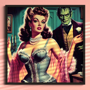 Vintage Vampire Girl Poster