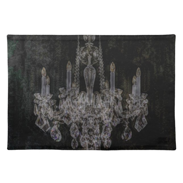 Vintage vampire gothic distressed chandelier placemat (Front)