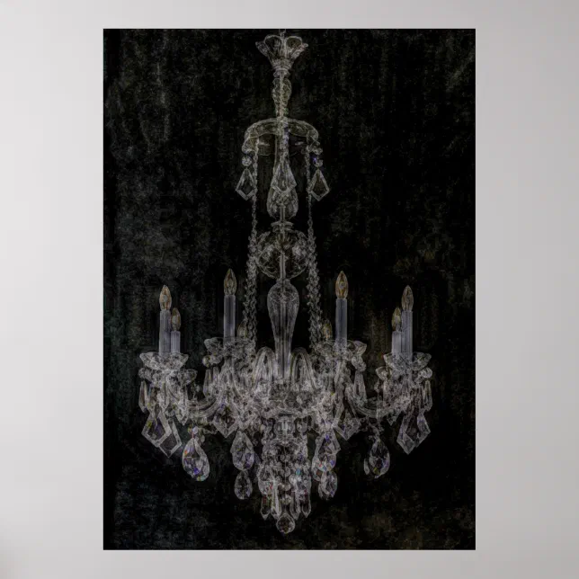 Picture of Vintage vampire gothic distressed chandelier poster | Zazzle