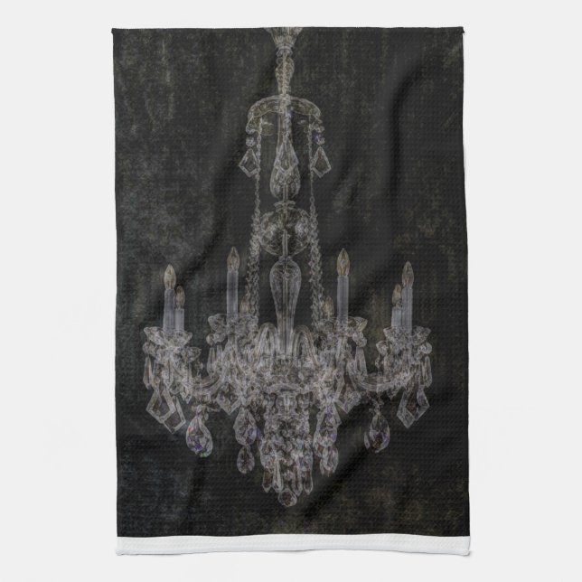 Vintage vampire gothic distressed chandelier towel (Vertical)