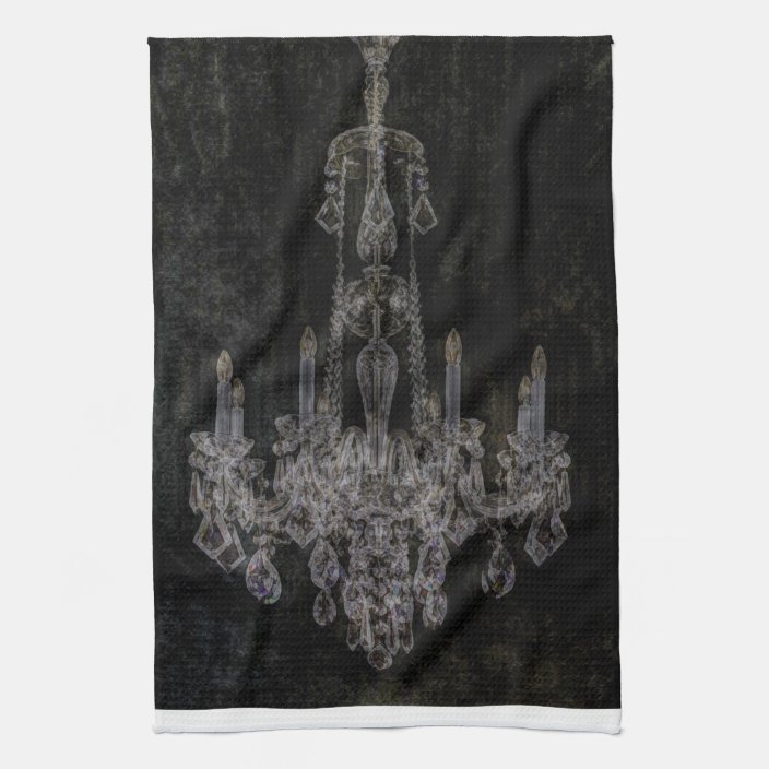 View of Vintage vampire gothic distressed chandelier towel | Zazzle.com