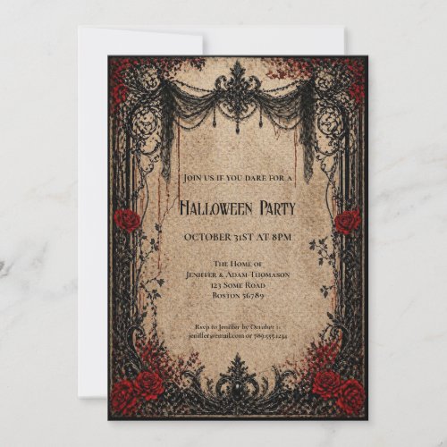 Vintage Vampire Halloween Party invitation