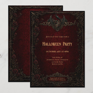 Vintage Vampire Halloween Party invitation