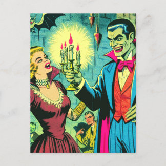 Vintage Vampire Horror Comics Postcard