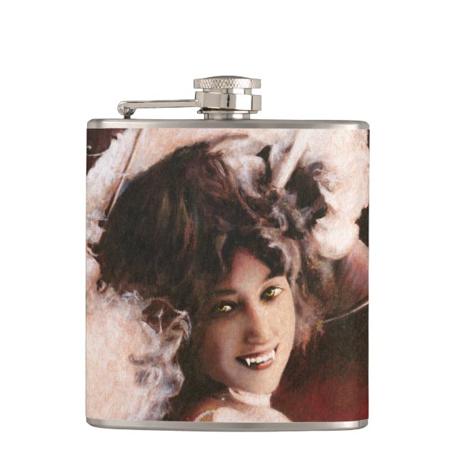 Vintage Vampire Lady Flask (Front)