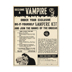 Vintage Vampire Mail Order Advertisement Postcard