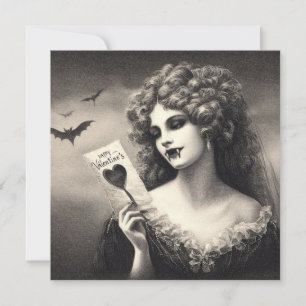 Vintage Vampire Valentine's Day Goth Horror Card