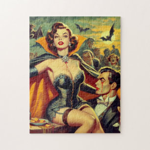 Vintage Vampire Woman Jigsaw Puzzle