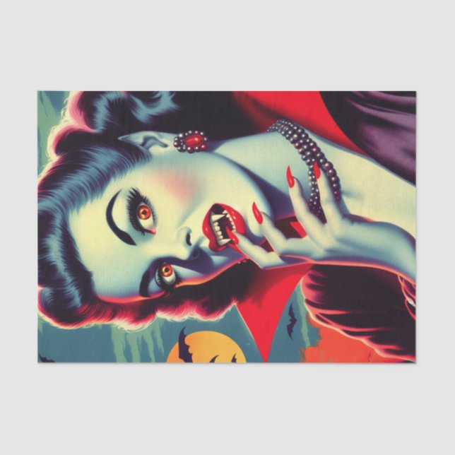 Vintage Vampire Woman Tissue Paper (Front)