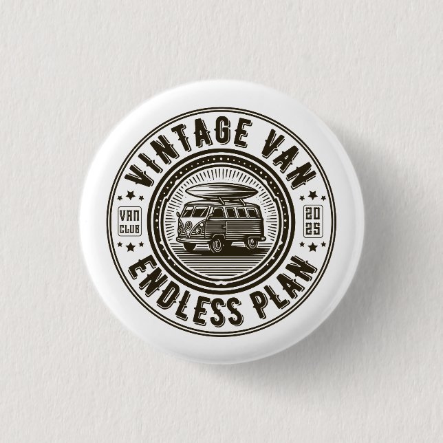 Vintage Van Endless Plan Button (Front)