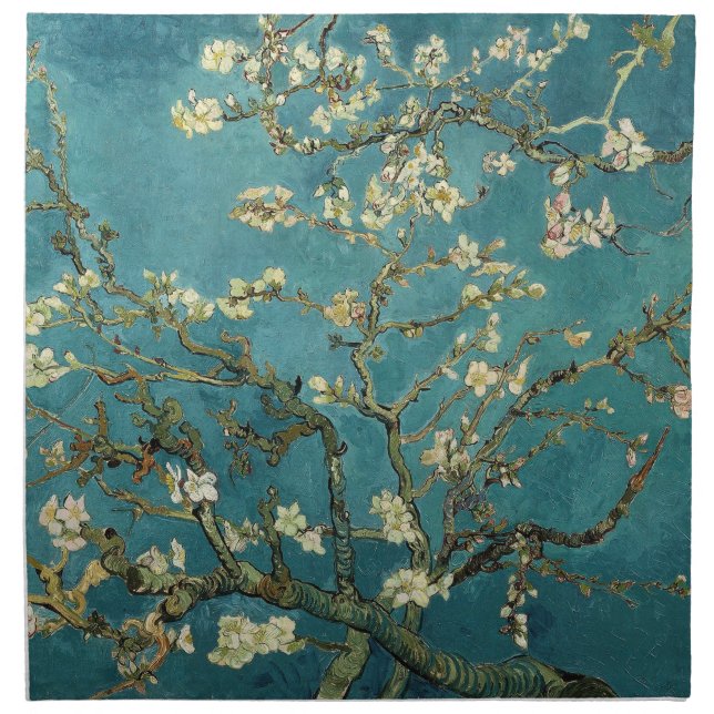 Vintage Van Gogh Almond Blossom Cloth Napkin (Front)