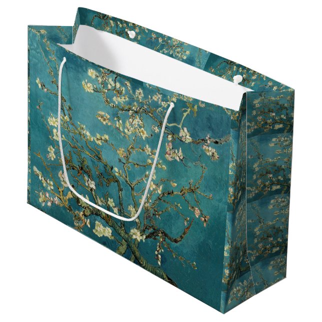Vintage Van Gogh Almond Blossom Large Gift Bag (Front Angled)