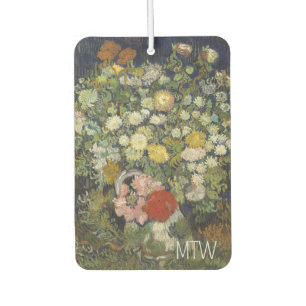 Vintage Van Gogh Bouquet of Flowers and Monogram Air Freshener