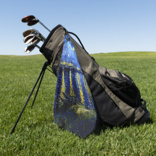 Vintage Van Gogh fine art, Starry Night over Rhone Golf Towel