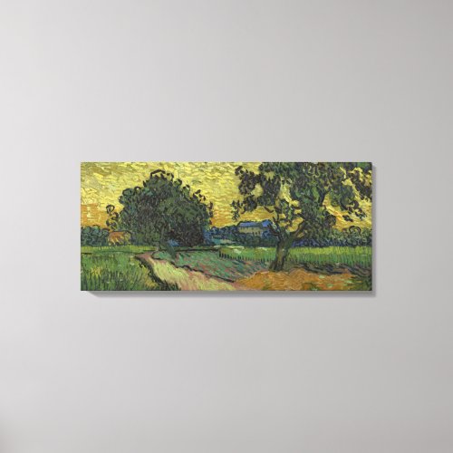 Vintage Van Gogh Landscape at Twilight Canvas Print