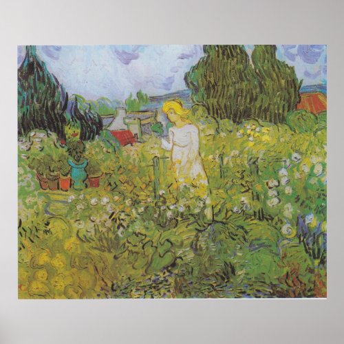 Vintage Van Gogh Marguerite Gachet in the Garden Poster