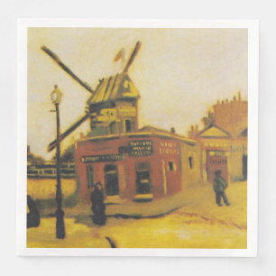 Vintage Van Gogh Paris Windmill Painting Paper Dinner Napkins