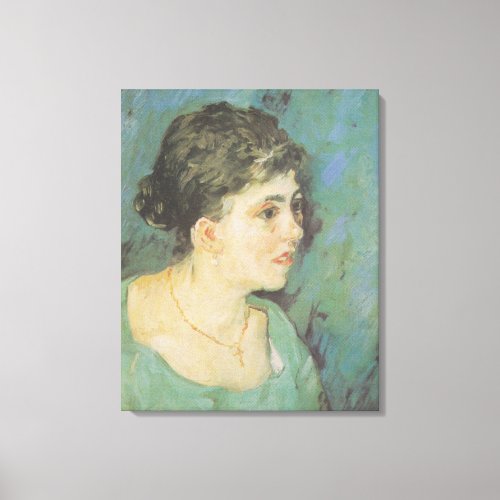 Vintage Van Gogh Portrait of a Lady in Blue   Canvas Print