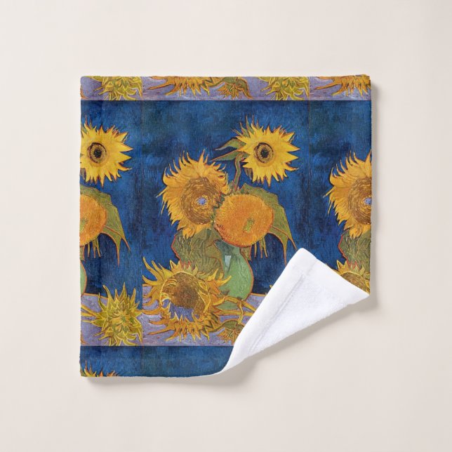 Vintage Van Gogh Six Sunflowers  Wash Cloth (Wash Cloth)