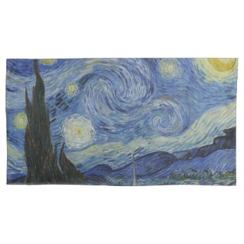 Vintage Van Gogh Starry Night Pillow Case by clonecire at Zazzle