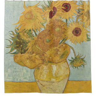 Vintage Van Gogh Sunflowers Art Shower Curtain