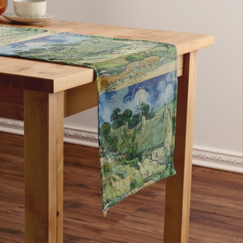 Vintage Van Gogh Thatched Cottages At Cordeville Long Table Runner