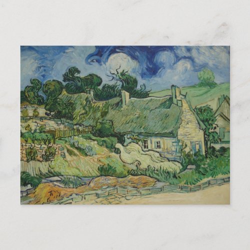 Vintage Van Gogh Thatched Cottages At Cordeville Postcard