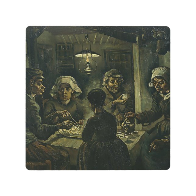 Vintage Van Gogh The Potato Eaters   Metal Print (Front)