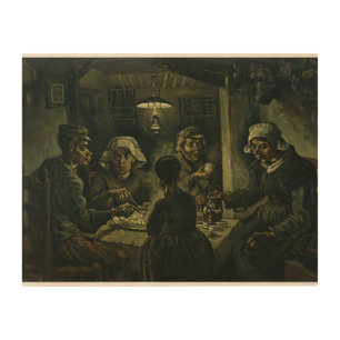 Vintage Van Gogh The Potato Eaters Wood Wall Art