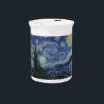 Vintage Van Gogh The Starry Night Beverage Pitcher<br><div class="desc">This design is inspired by Vincent van Gogh's 1889 oil on canvas painting called "The Starry Night".</div>