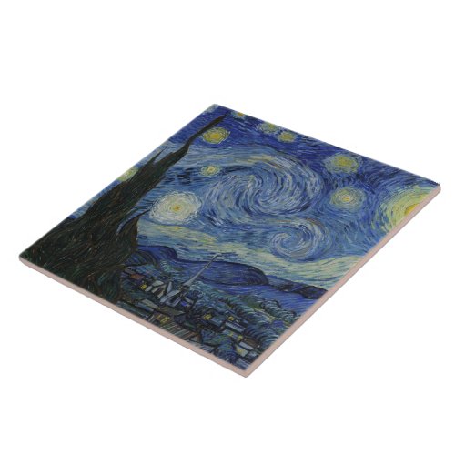Vintage Van Gogh The Starry Night Ceramic Tile