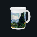 Vintage Van Gogh Wheat Field with Cypresses Beverage Pitcher<br><div class="desc">Incorporated in the design on this product is an appealing print of "Wheat Field with Cypresses" an oil on canvas painting created in 1890 by Vincent van Gogh. Vincent van Gogh (1853 – 1890) was a Dutch Post-Impressionist painter who in just over a decade created approximately 2, 100 paintings including...</div>