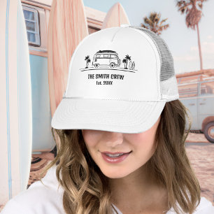 Vintage Van Life Surfer Crew Trucker Hat
