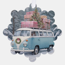 Vintage Vanagon Holiday Trip Ornament