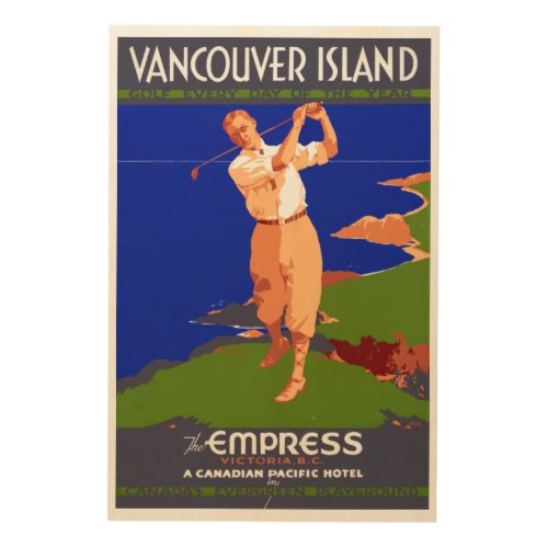 Vintage Vancouver Island Canada Travel Poster