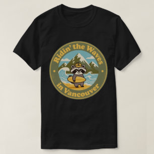 Vintage Vancouver Raccoon Surfer T-Shirt