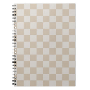 Vintage Vanilla White coffee cream checkered chess Notebook