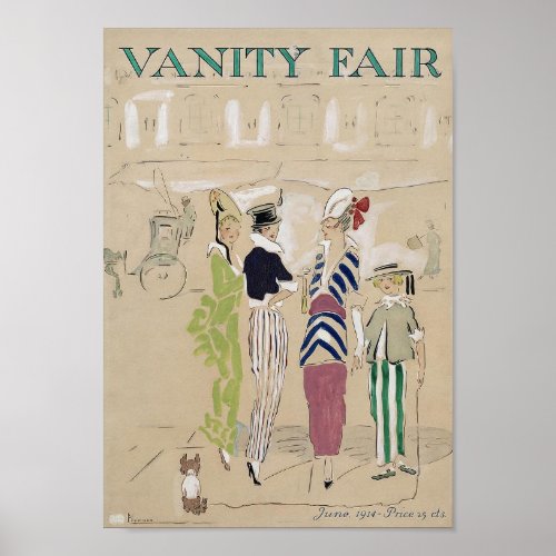 Vintage Vanity Fair Magazine Cover Sketch Art Poster
