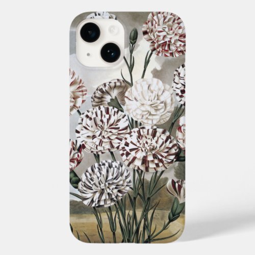 Vintage Variegated Carnation Flowers with Grey Sky Case_Mate iPhone 14 Case