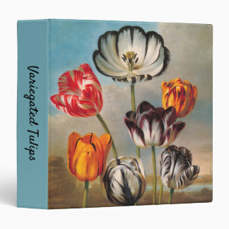 Vintage Variegated Tulip Flowers in a Landscape 3 Ring Binder